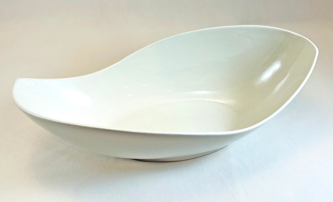 Large White Wave Ceramic Bowl