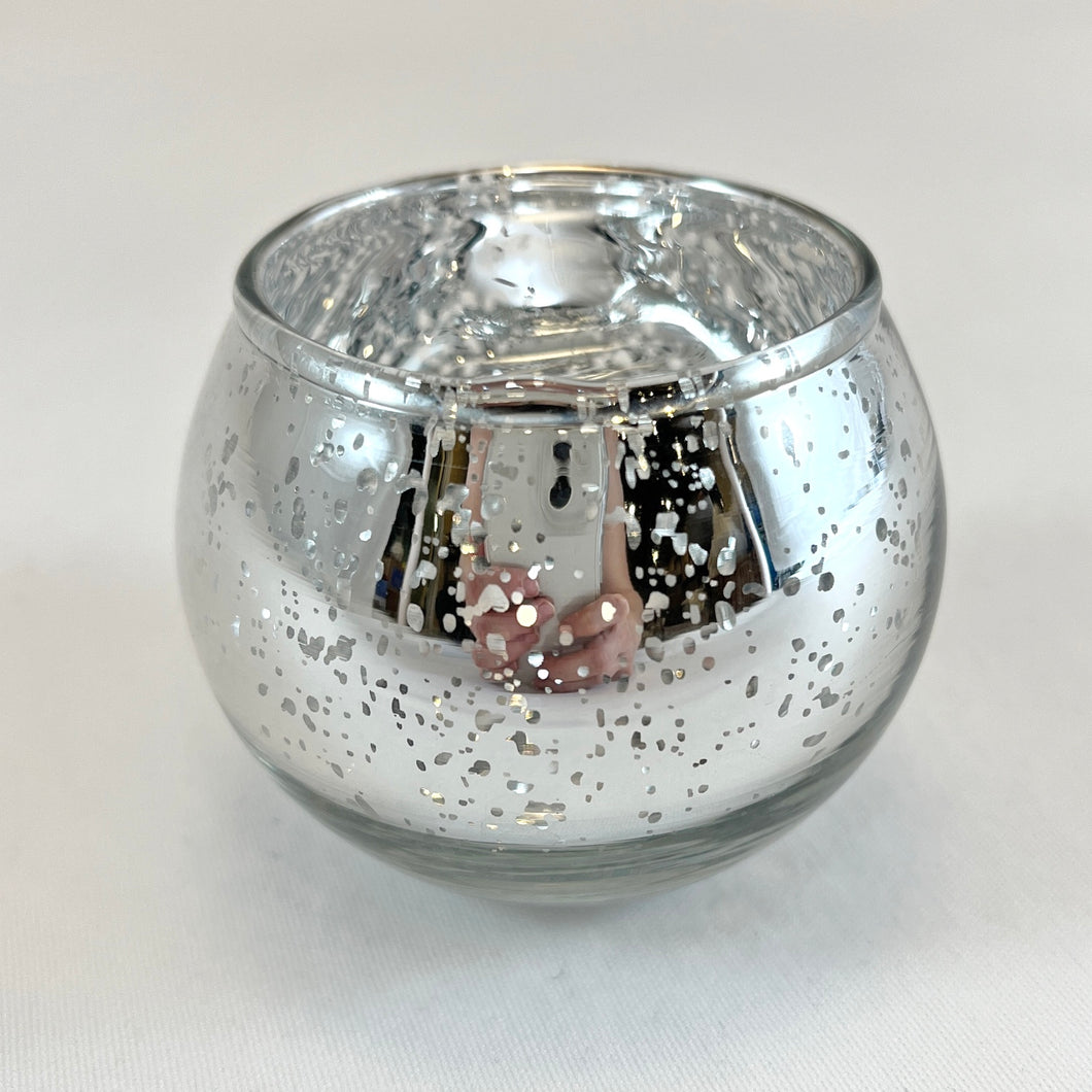 Silvery Mercury Glass Tealight Holder