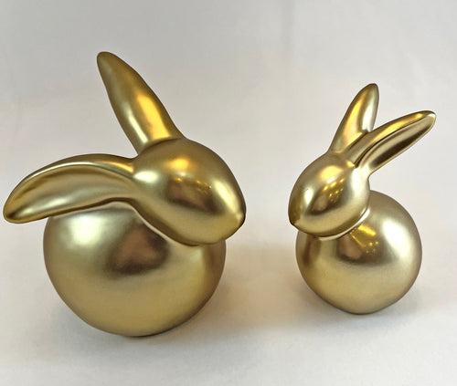 Gold Bunny Figurines (Set of 2)