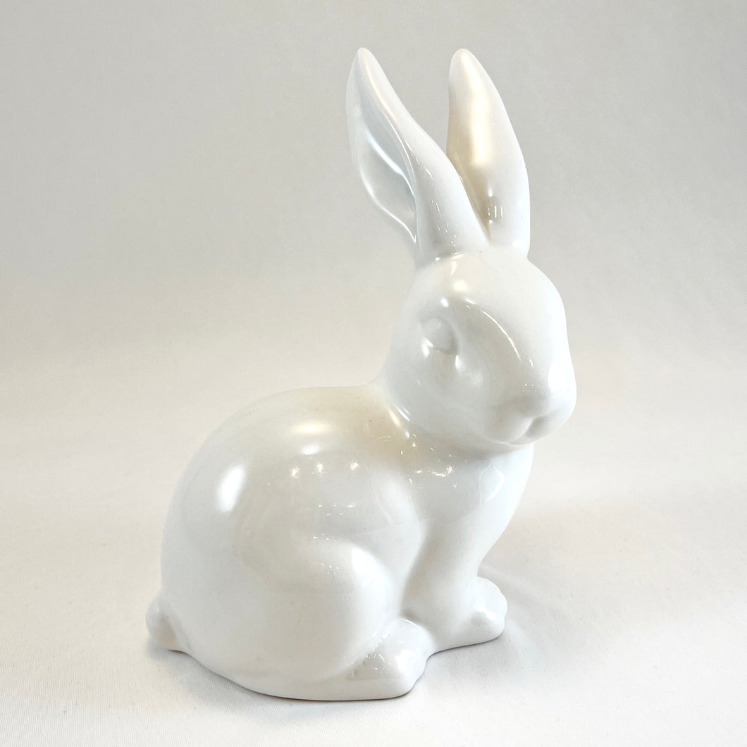 White Ceramic Rabbit Figurine