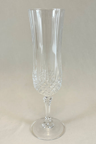 Crystal Champagne Flute with Diamond Point Motif