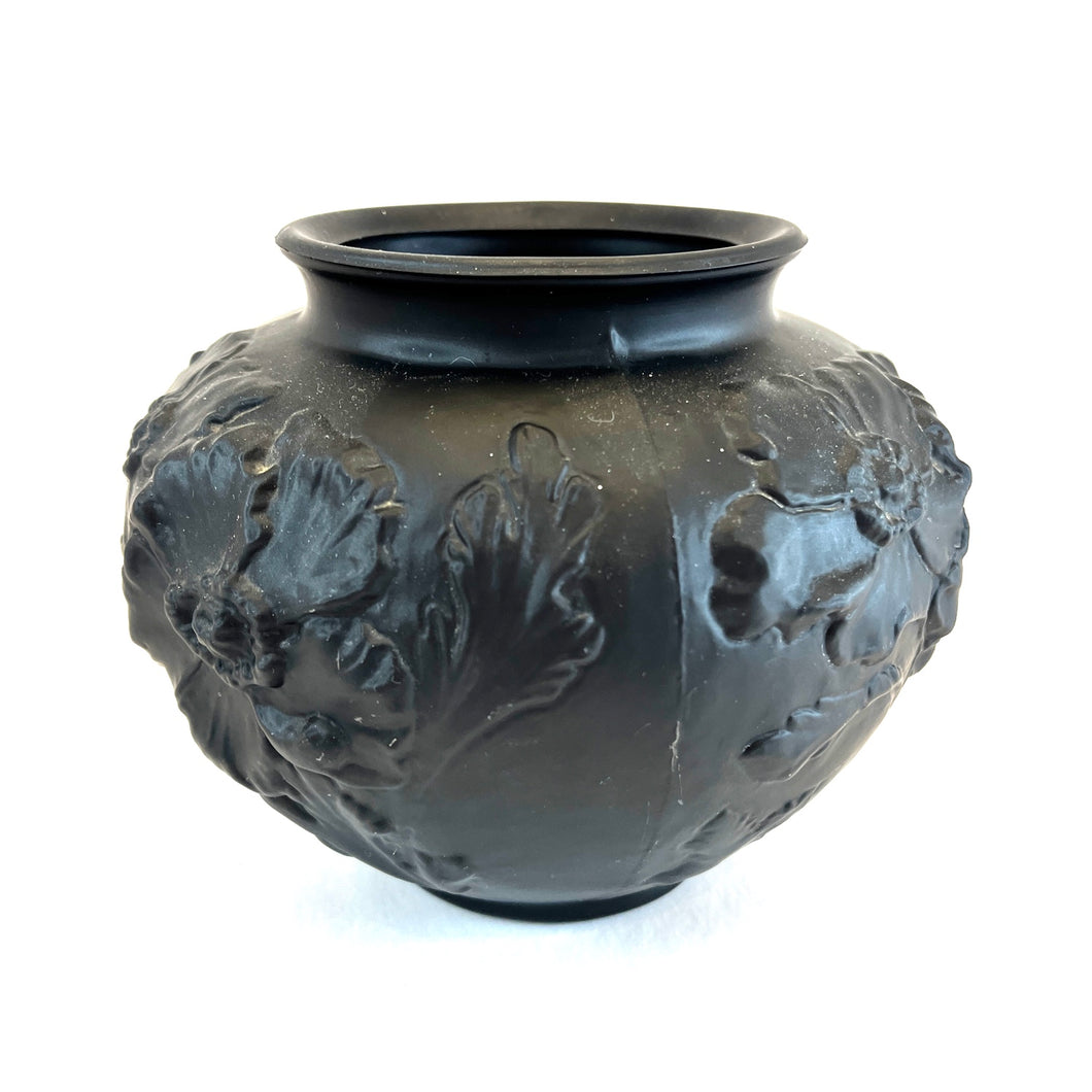 Black Vase with Floral Motif