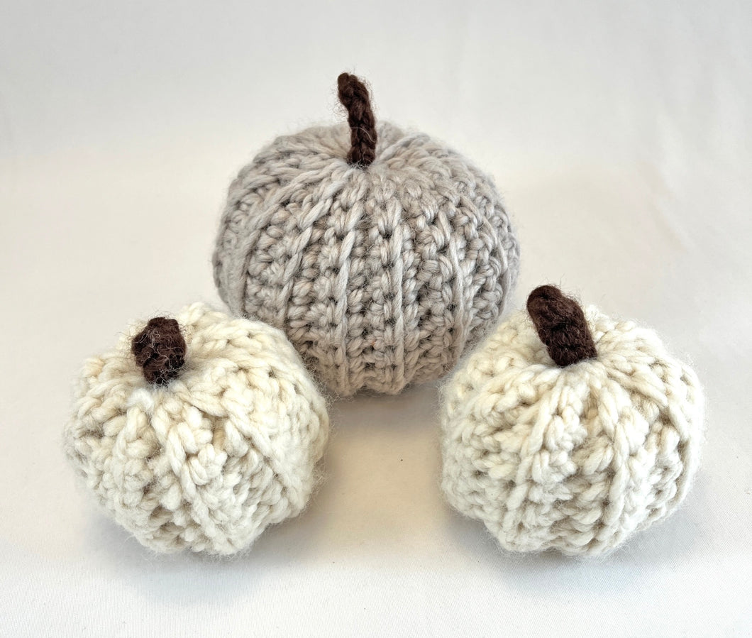 Crocheted Pumpkins (Set of 3)