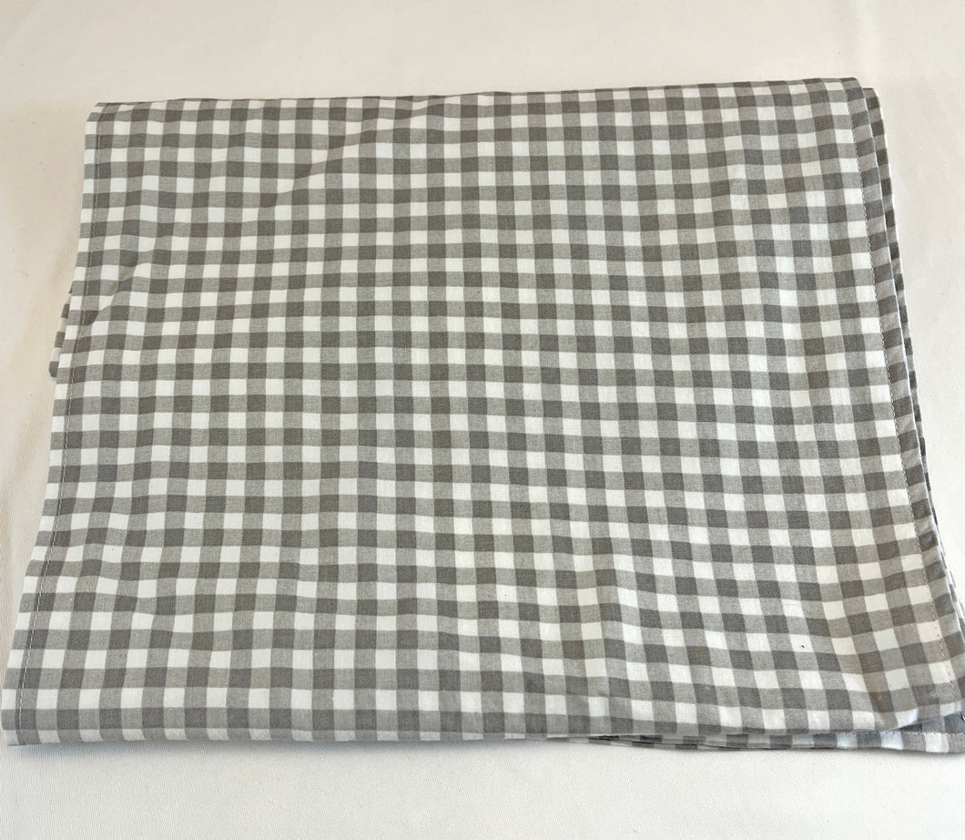 White and Grey Check Table Runner