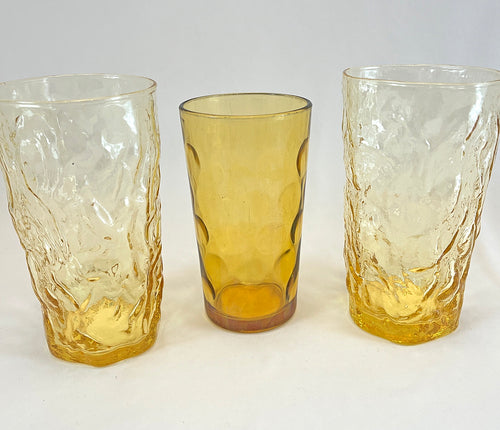 Yellow Glass Assorted Water Glasses