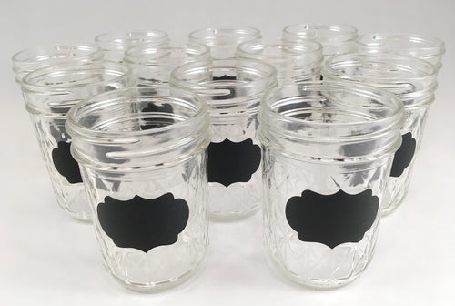 Small Mason Jars with Chalk Labels