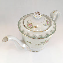 Load image into Gallery viewer, White and Cream Teapot with Floral Pattern
